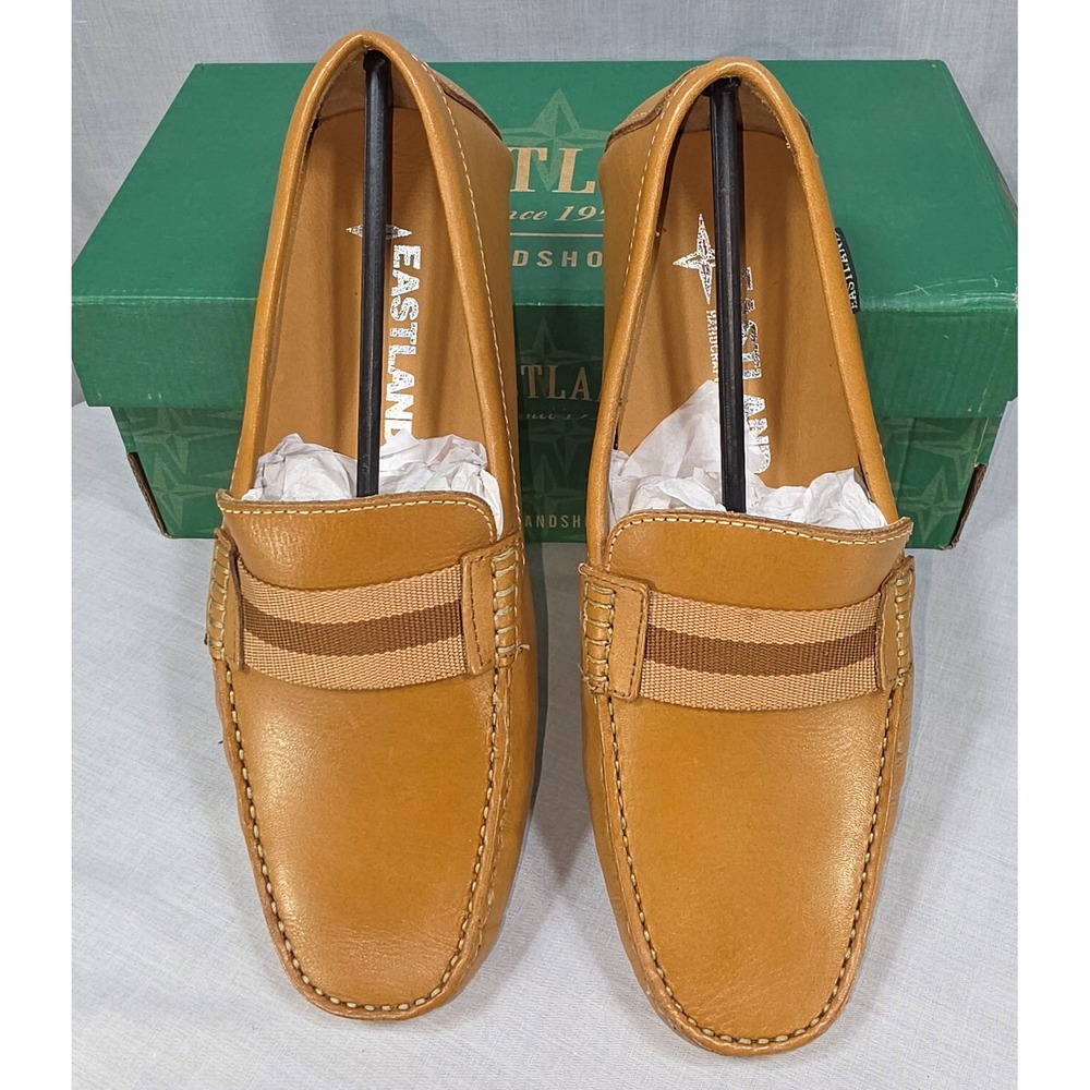 Eastland Whitman Camel Leather Driving Loafers Men's 8 Slip On Shoes - Picture 7 of 11